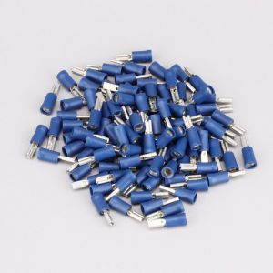 Cosses plates femelles isol&eacute;es 0.8x2.8 mm WKK bleues (100 pi&egrave;ces)