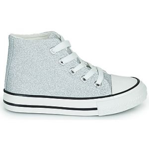 Baskets montantes enfant Citrouille et Compagnie OUTIL PAILLETTES Argent&eacute; - Taille 24,30