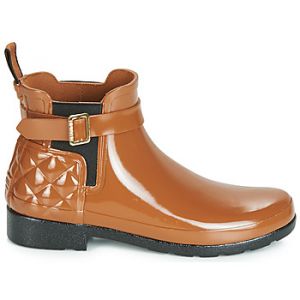 Bottes Hunter REFINED GLOSS QUILT CHELSEA Marron - Taille 37