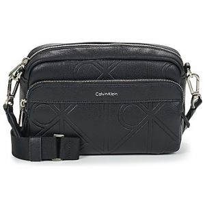 Sac Bandouliere Calvin Klein Jeans EMBLEM AOP EMBOSS CAMERA BAG Noir - Taille Unique