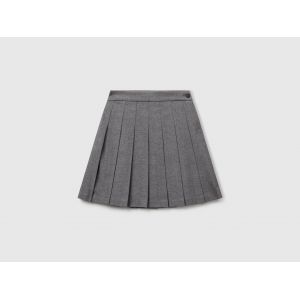 Benetton, Jupe Plissée En Flanelle, size 3XL, Gris, Enfants