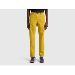 Benetton, Chino Slim Jaune Moutarde, size 50, Moutarde, Homme