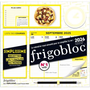 Frigobloc Hebdomadaire 2026 Simplissime (de sept. 2025 &agrave; d&eacute;c. 2026) (Broch&eacute;)