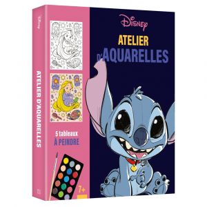 DISNEY - Atelier d'aquarelle - Coffret 5 tableaux à peindre - avec une palette, un pinceau et tampon mousse (Broché)
