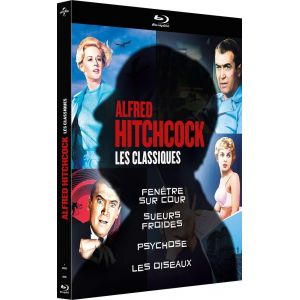 Alfred Hitchcock, les classiques : Fenêtre sur cour + Sueurs froides + Psychose + Les Oiseaux