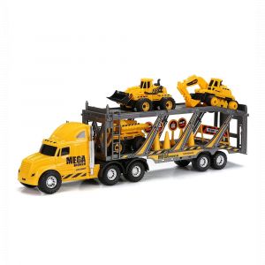 Méga camion de transport et engins chantier