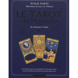 Le tarot de Marseille - Du débutant à l'initié 22 cartes avec leur pochette et 1 livre (Coffret)