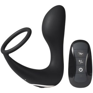 Sinful Stimulateur de Prostate Vibrant Télécommandé avec Anneau Pénien - Noir