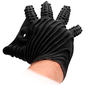 Fist It Gants de Masturbation en Silicone - Noir - Taille Unique