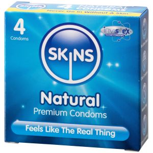 Skins Natural Boîte de 4 Préservatifs - Transparent