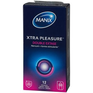 Manix Xtra Pleasure Double Extase Préservatifs 12 pcs - Transparent