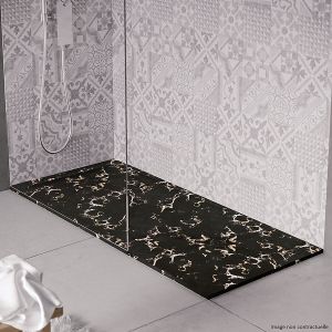 Receveur de douche en pierre naturelle extra plat à poser 90x140cm - noir marble - ORIGINE