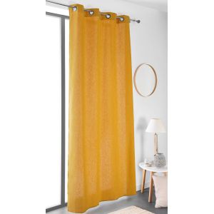 Rideau avec oeillets - Coton/Lin - Jaune ambitieux - 135x260cm