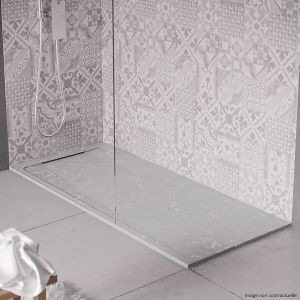 Receveur de douche en pierre naturelle extra plat à poser 90x120cm - gris marbre - ORIGINE