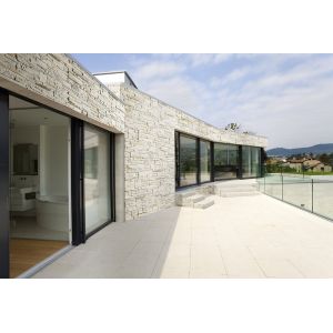 Plaquette parement angle Brasilia Artic - Ciment et Blanc cass&eacute; - 1ml