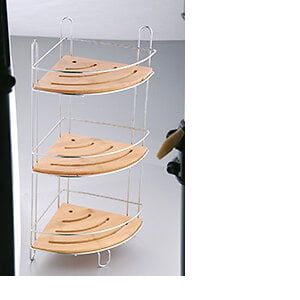 Etagère de douche d'angle à 3 niveaux - Bambou