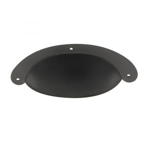 Poignée de porte coquille - Acier - Noir - Mat - Entraxe 85mm