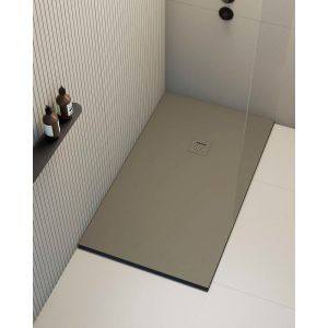 Receveur de douche extraplat rectangulaire marron gris 75x170 cm Hos's - POALGI