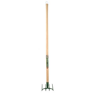 Croc à fumier 4 dents de 20cm manche bois 100% PEFC