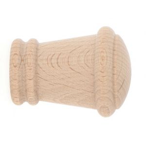 2 embouts tringle à rideaux, corona diamètre 20mm bois brut