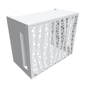 Cache climatiseur ATOLE en Aluminium Thermolaqué - Taille 1 : H. 80 x L. 100 x P. 54 cm - Blanc