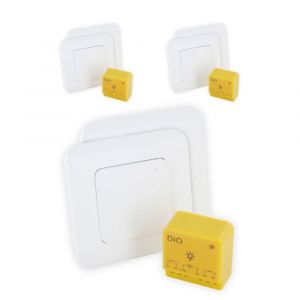 Lot de 3 modules d'éclairage On/Off Bluetooth + 2 interrupteurs sans fil - 1000W - Jaune - Chacon