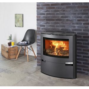 Poêle à bois - Noir - 6,5KW