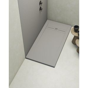 Receveur de douche extraplat rectangulaire gris clair 90x180 cm Gneis