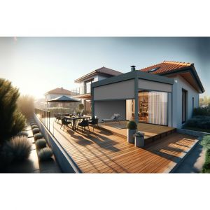 Coffre à coulisses pour pergola HELY 4,00x2,50m (Gris Graphite - Gris anthracite)