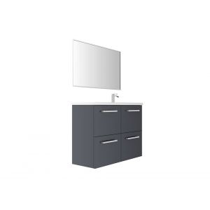 Meuble vasque droite - Gris ardoise - L90xP35cm