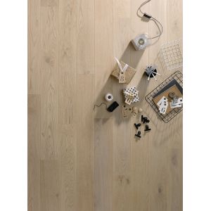 Parquet contrecoll&eacute; - Ch&ecirc;ne ivoire - 10mm - 2 chanfreins