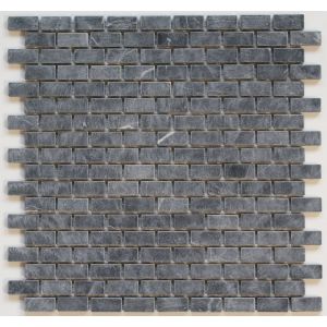 Mosaïque marbre marquina noir vieilli