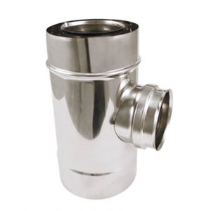 T&eacute; 90&deg; JONCOUX inox conduit fum&eacute;e D.80mm &agrave; D.125mm