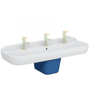 Lavabo pour enfant Sento Kids 125 cm 1 hauteur avec trop-plein + cache-siphon Sento kids
