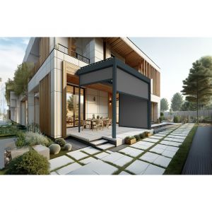 Coffre à coulisses pour pergola AVANOA 4,00x2,50m (Gris Graphite - Gris anthracite)