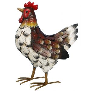 Décor de jardin - Poule en métal - Bleu - Hauteur 37cm