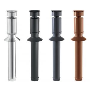 Terminal vertical 1m noir avec larmier soud&eacute; peint conduit fum&eacute;e