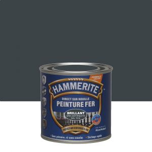 Peinture fer Hammerite Direct S/Rouille Brillant Gris Anthracite 0,25L