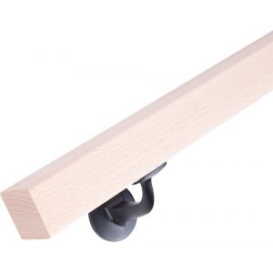 Main Courante - 40x40 mm - Bois de hêtre - 300 cm - Non traité