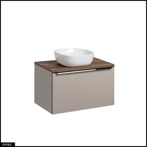 Meuble sous vasque - 80 cm - avec Vasque à poser - BOLD TAUPE