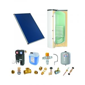 THERMADOR - Astrea Pack A - CESI : 1 capteur solaire fixation toiture inclinée + ballon ECS 200L blanc avec échangeur manuel