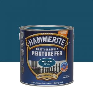 Peinture fer Hammerite Direct sur Rouille Brillant Bleu Nuit 2,5 L