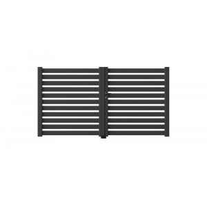 Portail aluminium battant 2 vantaux Otis 3000x1600mm gris 7016STR