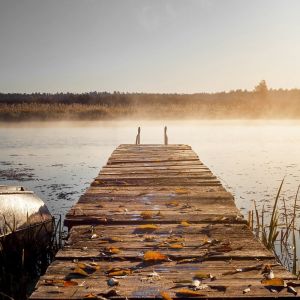 Toile 90X90 Ponton Sur Lac