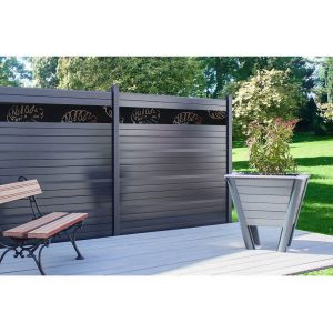 Panneau déco fossiles horizontal double alu, 33X170 cm, noir, SYLWAY
