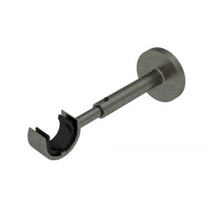 2 supports r&eacute;glables pour barre &agrave; rideau Diam 20mm Argent vieilli