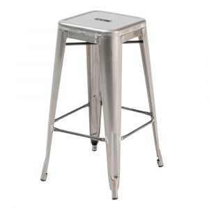 Tabouret de bar en m&eacute;tal gris mat - Indus