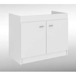 Meuble sous-&eacute;vier 100 cm - 2 portes - Blanc