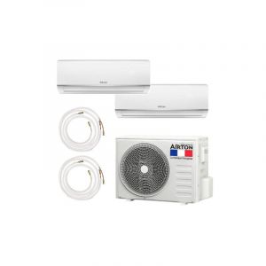 Pack Climatiseur reversible bi-split AIRTON - A Poser Soi-meme - 2500W - 2500W - Readyclim 2x4M