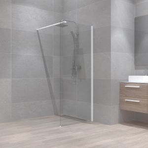 Paroi de douche - Profil&eacute; - Blanc - Mat - 140x190cm